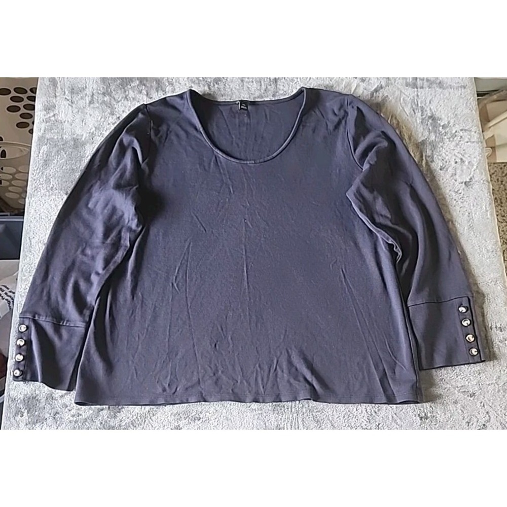 Women's Taylor Navy Blouse Long Sleeve Career Workwear Size XL Preppy Casual